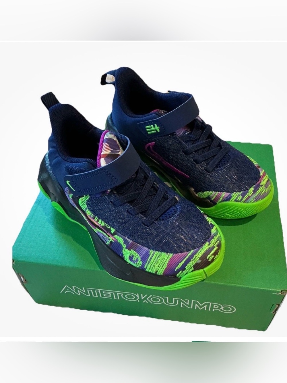Nike Giannis Immortality 4 little kids Void/Green Strike/Vivid Purple/Black)